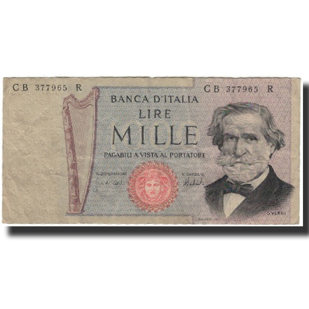 Nota, Itália, 1000 Lire, KM:101c, VF(30-35)