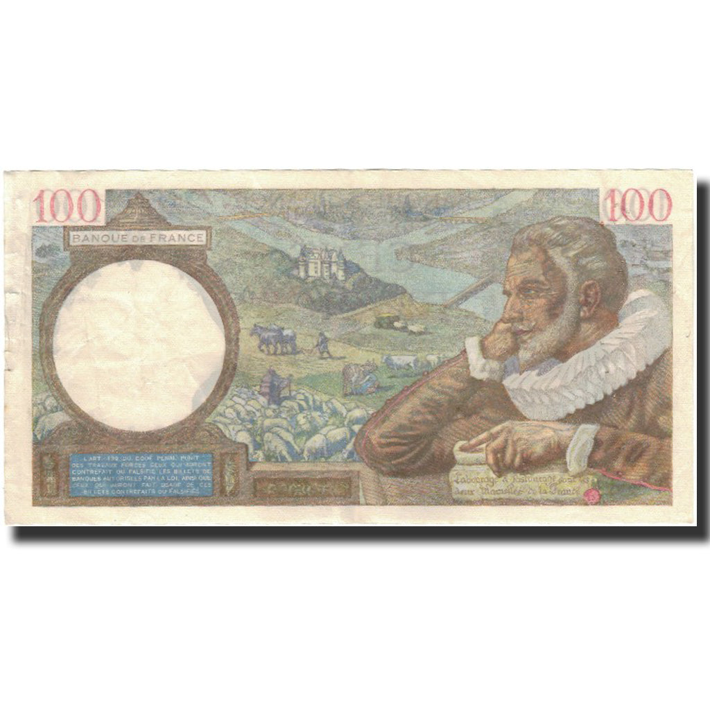 Francja, 100 Francs, Sully, 1941-10-02, EF(40-45), Fayette:26.58, KM:94