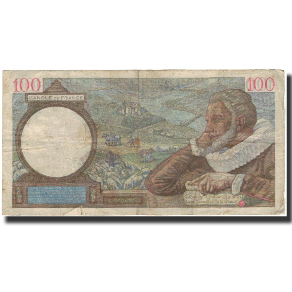 France, 100 Francs, Sully, 1941-01-09, F(12-15), Fayette:26.44, KM:94