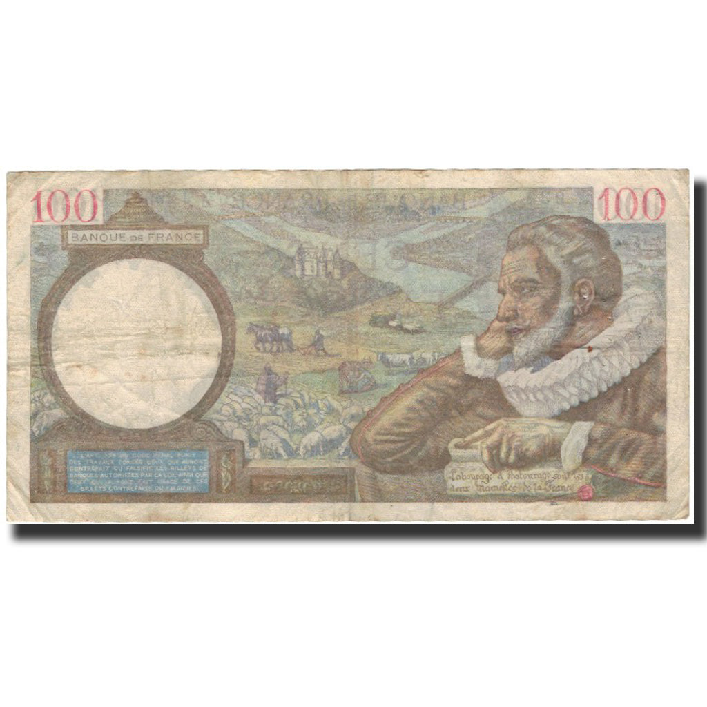 Frankrijk, 100 Francs, Sully, 1942-04-02, TB, Fayette:26.69, KM:94
