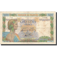 Francja, 500 Francs, La Paix, 1941-07-31, VF(20-25), Fayette:32.20, KM:95b