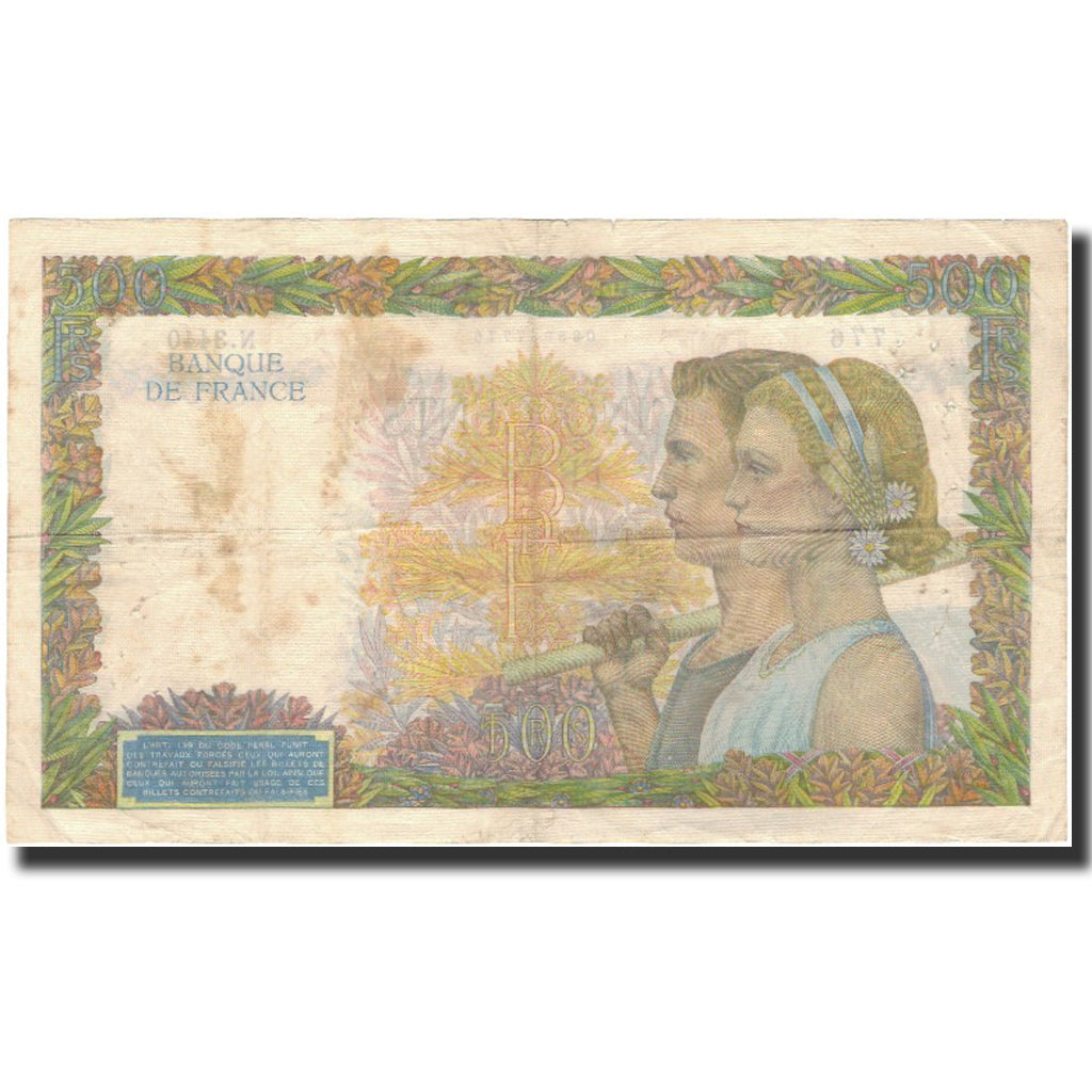 Francja, 500 Francs, La Paix, 1941-07-31, VF(20-25), Fayette:32.20, KM:95b