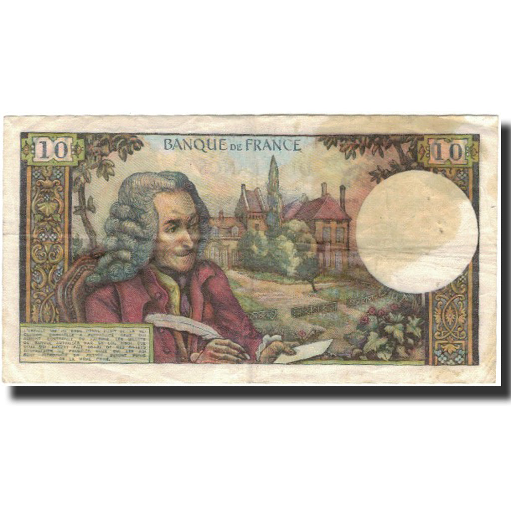 França, 10 Francs, Voltaire, 1970-05-08, VF(30-35), Fayette:62.44, KM:147c