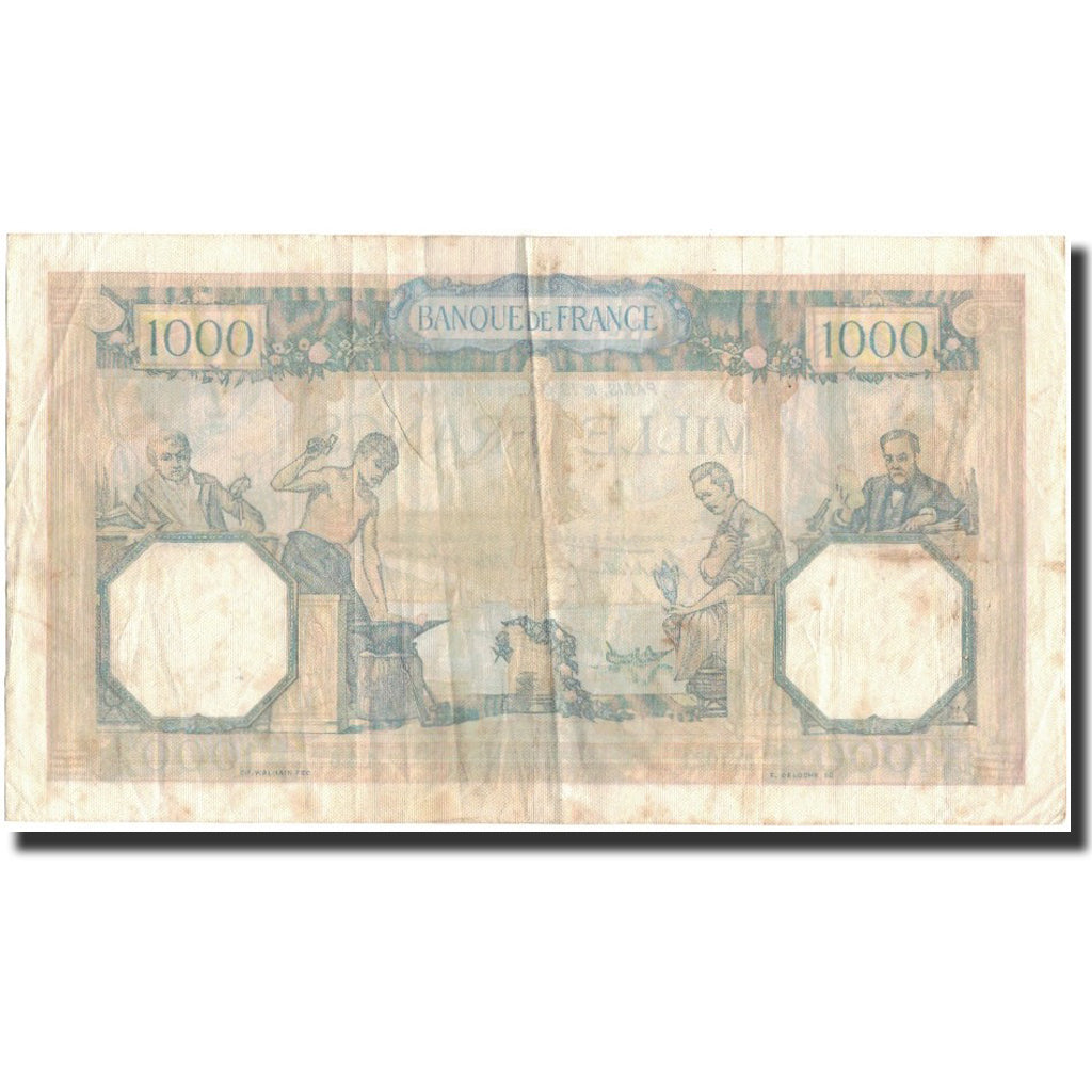 France, 1000 Francs, Cérès et Mercure, 1938-10-13, TB+, Fayette:38.29, KM:90c