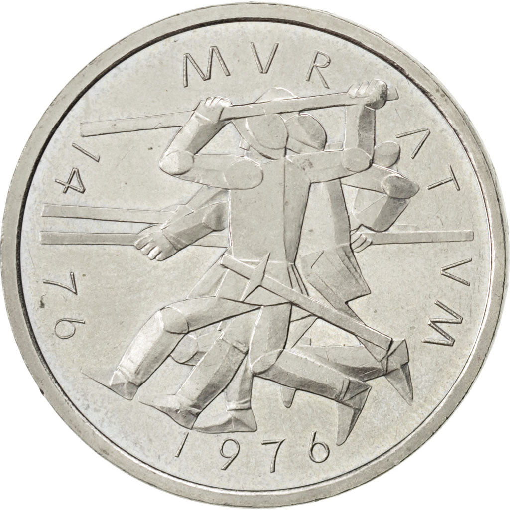SWITZERLAND, 5 Francs, 1976, KM #54, AU(55-58), Copper-Nickel, 31.45, 13.22