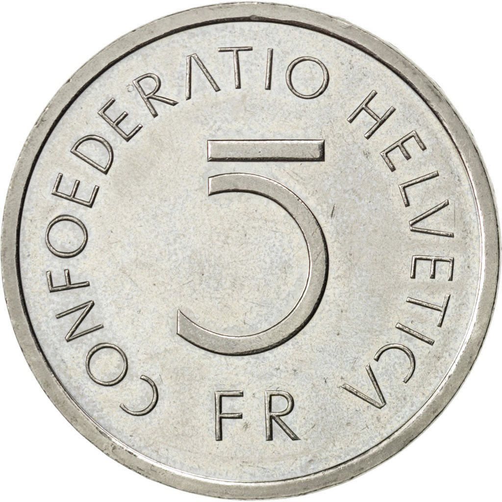 SWITZERLAND, 5 Francs, 1976, KM #54, AU(55-58), Copper-Nickel, 31.45, 13.22