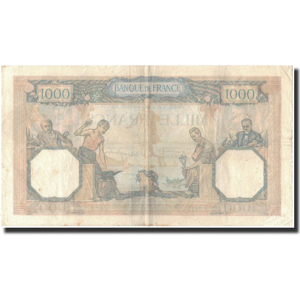 França, 1000 Francs, Cérès et Mercure, 1939-09-21, VF(30-35), Fayette:38.37