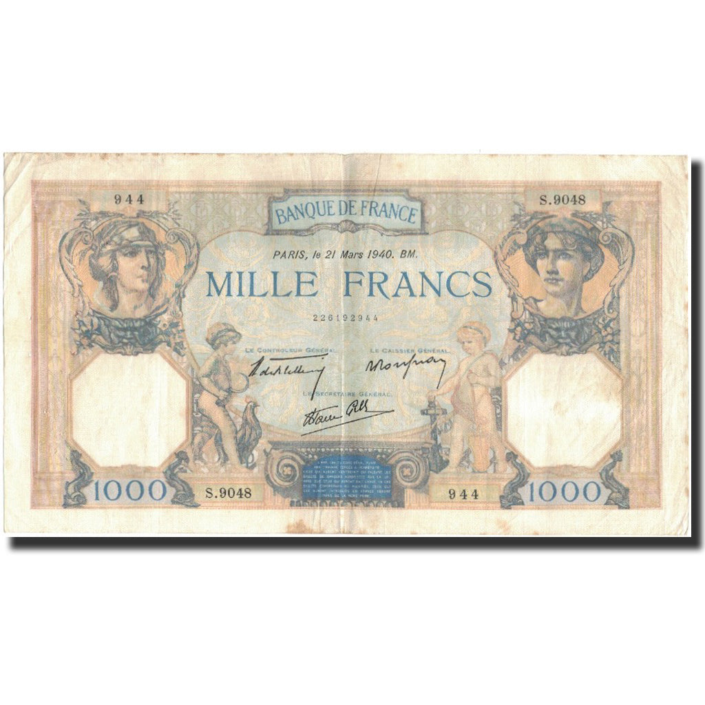Frankrijk, 500 Francs, Cérès et Mercure, 1940-03-21, TB+, Fayette:38.44