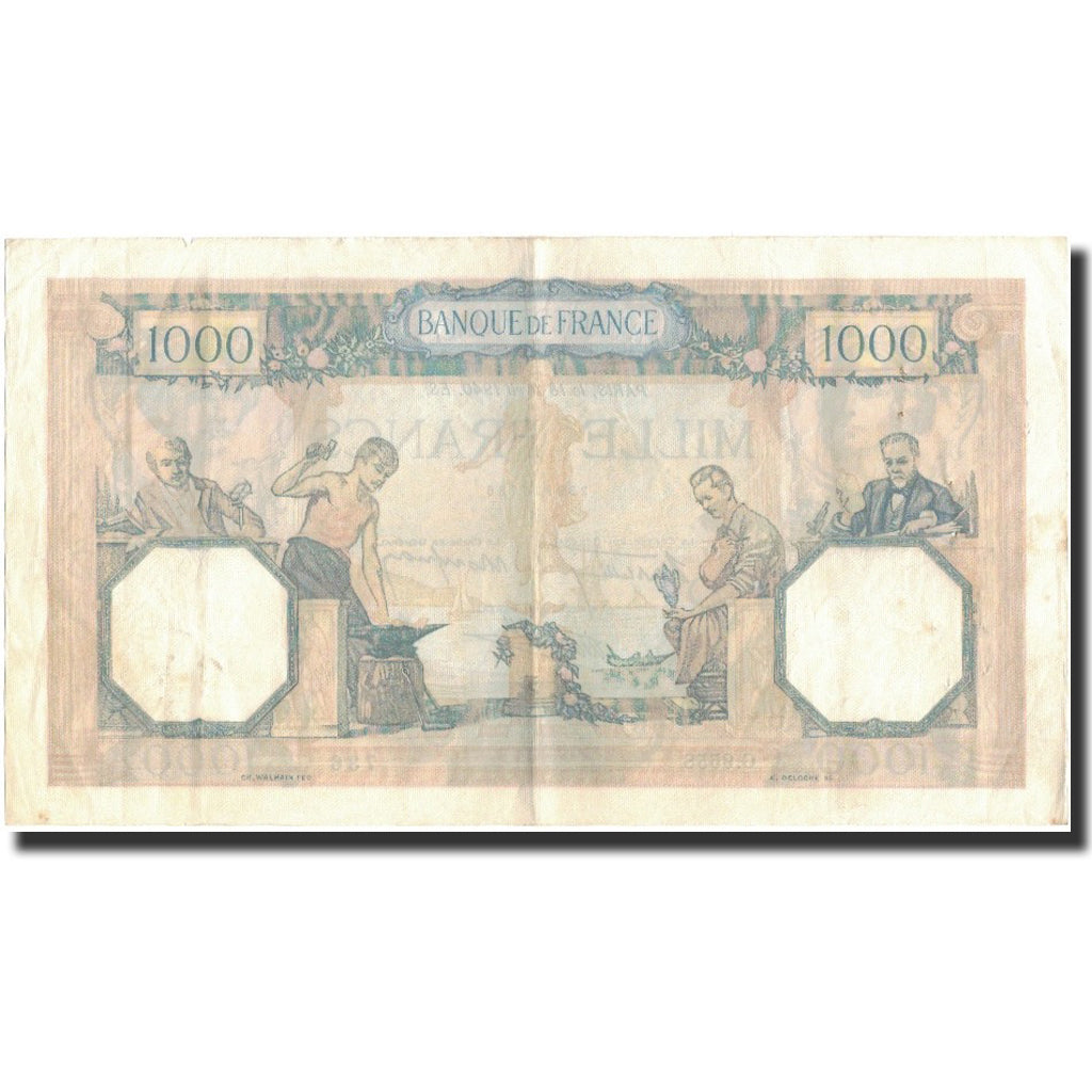 França, 1000 Francs, Cérès et Mercure, 1940-04-18, EF(40-45), Fayette:38.46