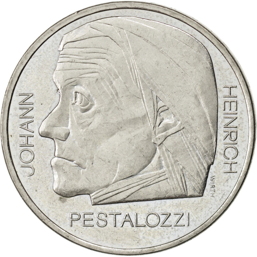 SWITZERLAND, 5 Francs, 1977, KM #55, AU(55-58), Copper-Nickel, 31.45, 13.38
