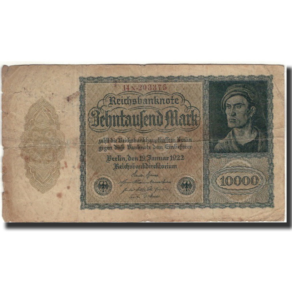 Geldschein, Deutschland, 10,000 Mark, KM:71, S