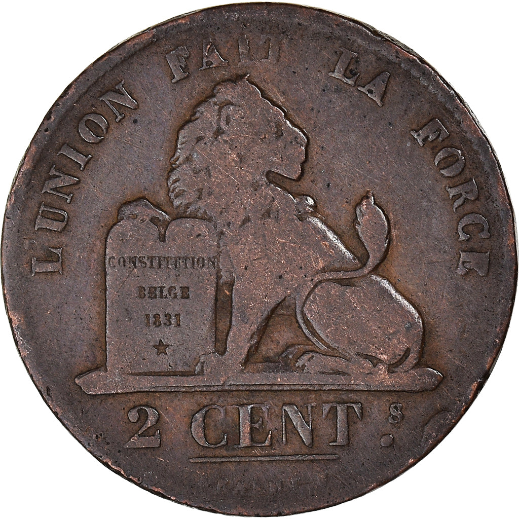 Coin, Belgium, Leopold I, 2 Centimes, 1836, VF(20-25), Copper, KM:4.2