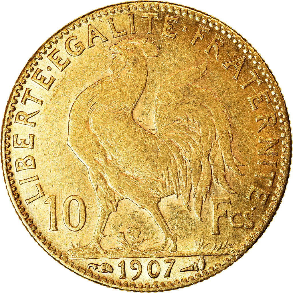 Coin, France, Marianne, 10 Francs, 1907, Paris, AU(55-58), Gold, KM:846