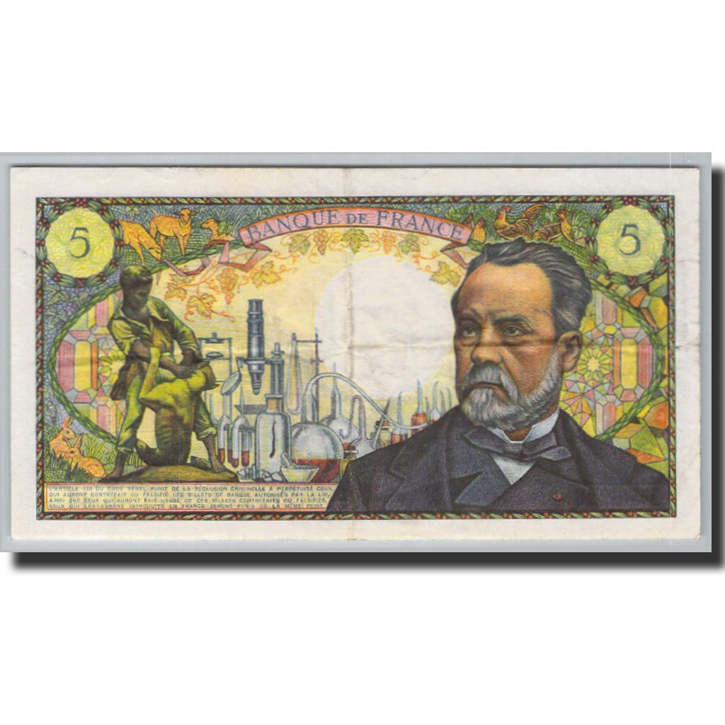 Banknote, France, 5 Francs, 5 F 1966-1970 ''Pasteur'', 1966