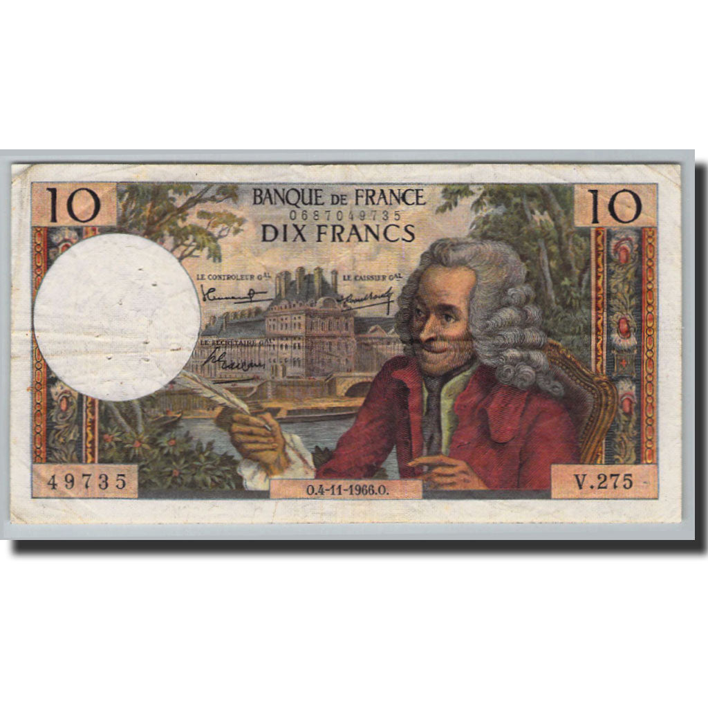 Billet, France, 10 Francs, 10 F 1963-1973 ''Voltaire'', 1963, 1966-11-04