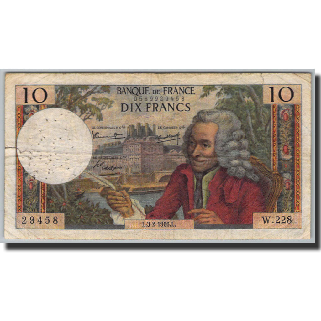 France, 10 Francs, 10 F 1963-1973 ''Voltaire'', 1963, 1966-02-03