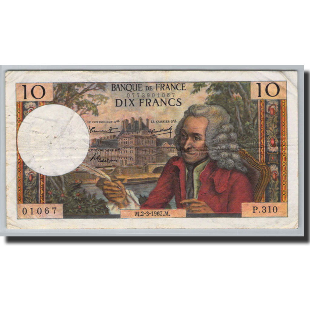 Banknote, France, 10 Francs, 10 F 1963-1973 ''Voltaire'', 1963