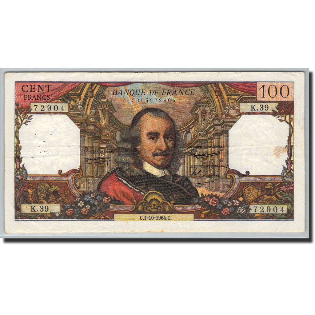Banknote, France, 100 Francs, 100 F 1964-1979 ''Corneille'', 1964, G.Gouin