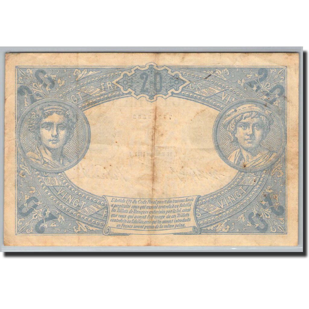 Billet, France, 20 Francs, 20 F 1905-1913 ''Bleu'', 1905, 1906-11-18