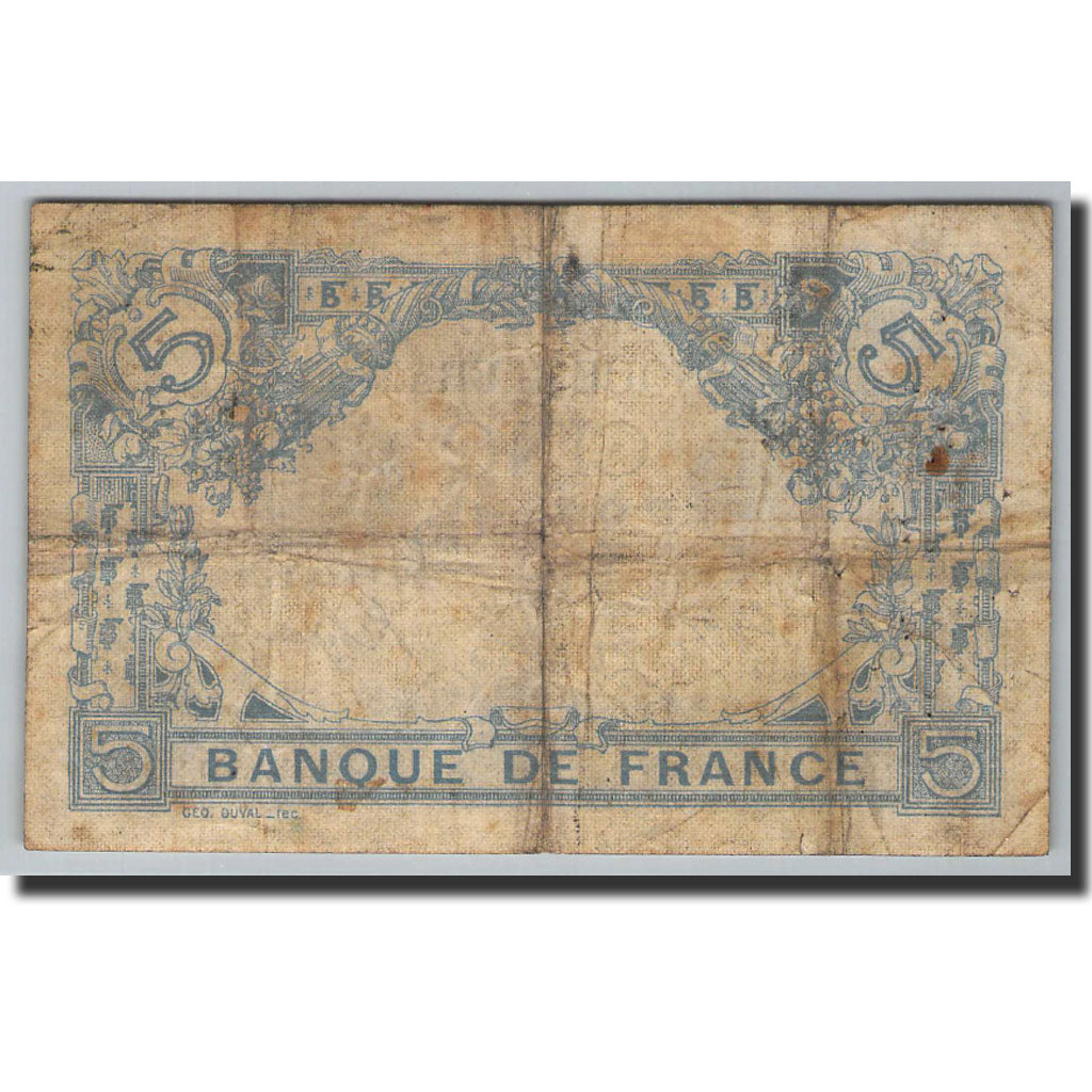 Banknote, France, 5 Francs, 5 F 1912-1917 ''Bleu'', 1905