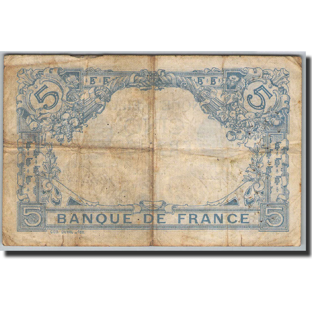Billet, France, 5 Francs, 5 F 1912-1917 ''Bleu'', 1905, 1912-08-20