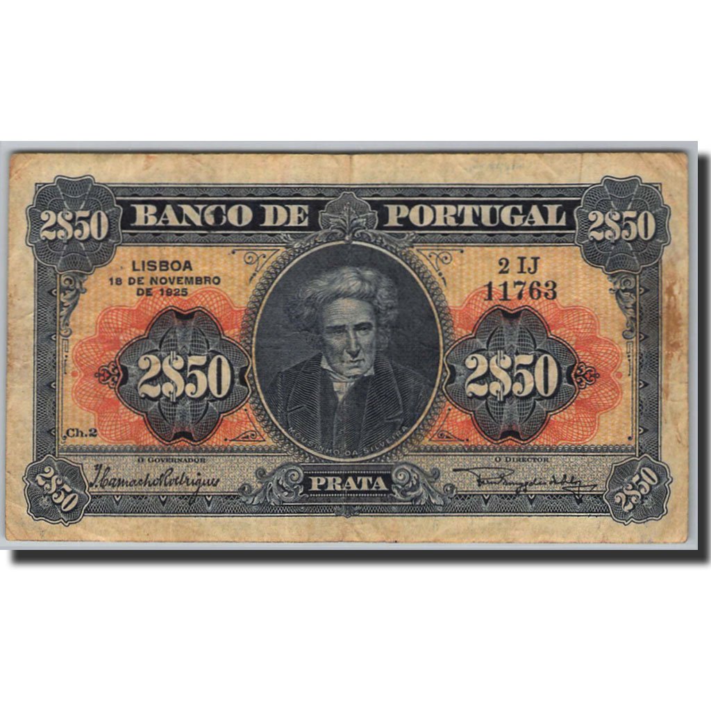 Banconote, Portogallo, 2 Escudos 50 Centavos, 1922, KM:127, 1925-11-18, MB+