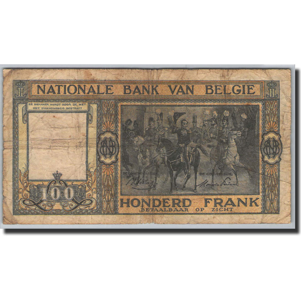 Banknote, Belgium, 100 Francs, 1945-1950, 1946-10-29, KM:126, VF(20-25)
