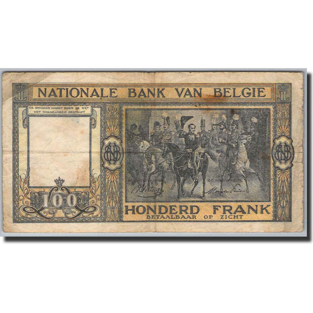 Banknote, Belgium, 100 Francs, 1945-1950, 1946-11-09, KM:126, EF(40-45)