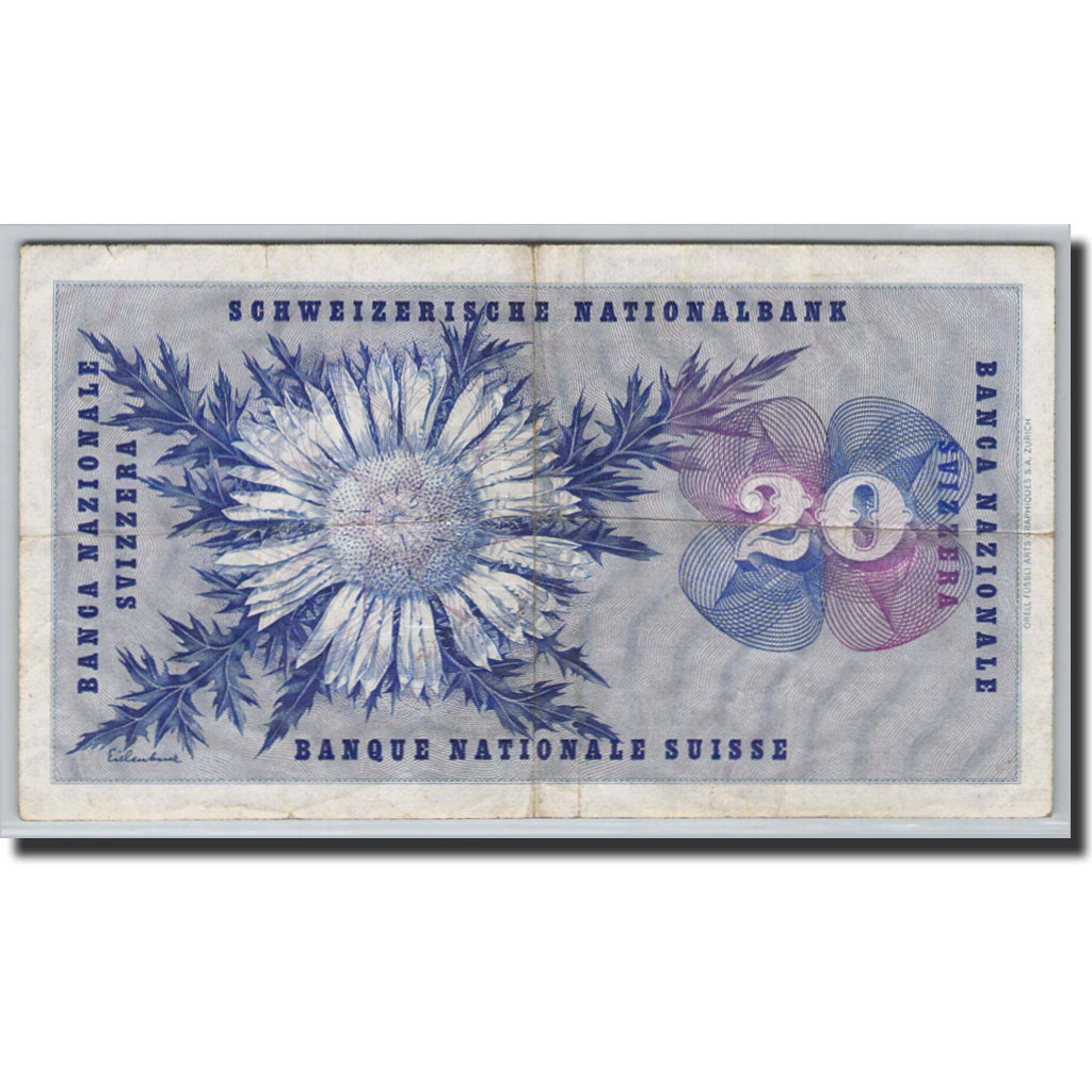 Geldschein, Schweiz, 20 Franken, 1954-1976, 1960-12-22, KM:46h, S+