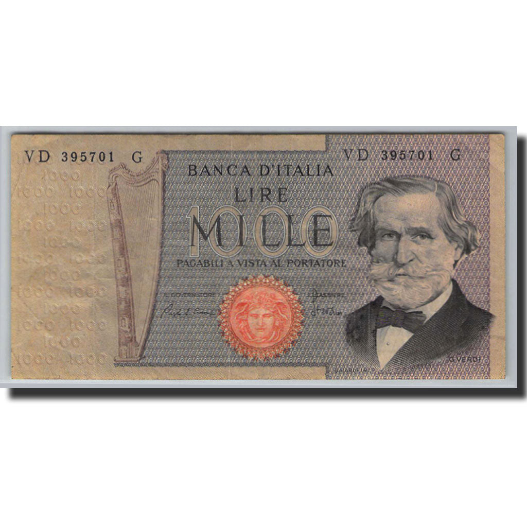 Biljet, Italië, 1000 Lire, 1969-1971, 1980-02-20, KM:101g, TB