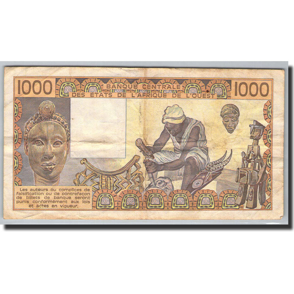 Billet, West African States, 1000 Francs, 1977-1981, 1984, KM:207Bc, TTB