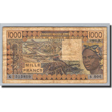 Banknote, West African States, 1000 Francs, 1977-1981, 1981, KM:207Bb, VF(20-25)