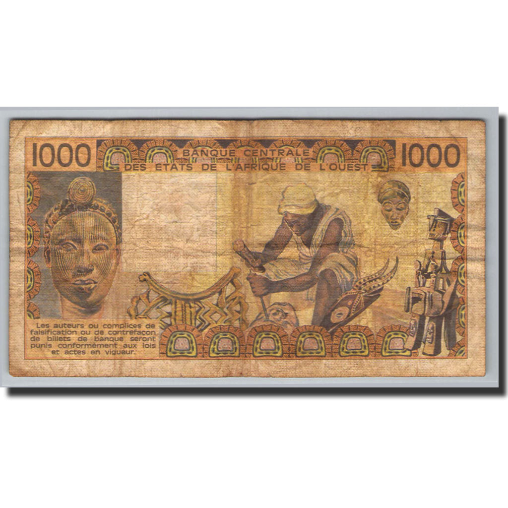 Banknote, West African States, 1000 Francs, 1977-1981, 1981, KM:207Bb, VF(20-25)