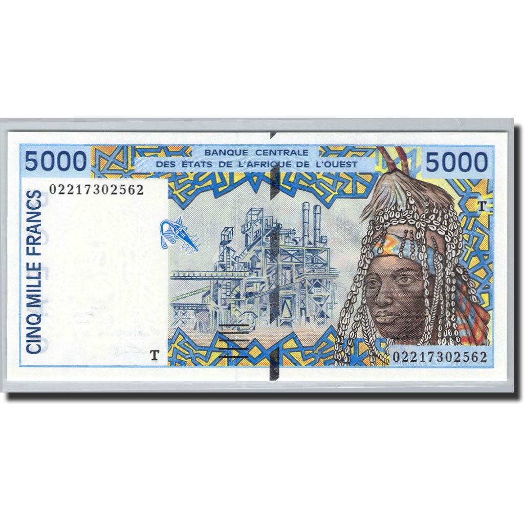 Biljet, West Afrikaanse Staten, 5000 Francs, 1992-2002, 2002, KM:813Tk, NIEUW