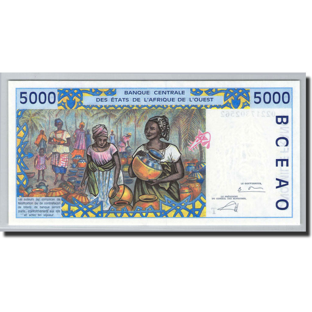 Biljet, West Afrikaanse Staten, 5000 Francs, 1992-2002, 2002, KM:813Tk, NIEUW