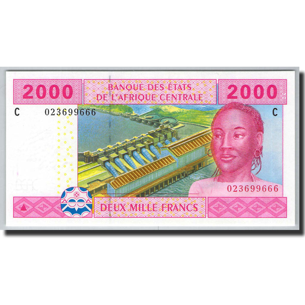 Central African States, 2000 Francs, 2002, 2002, KM:608C, UNC(65-70)