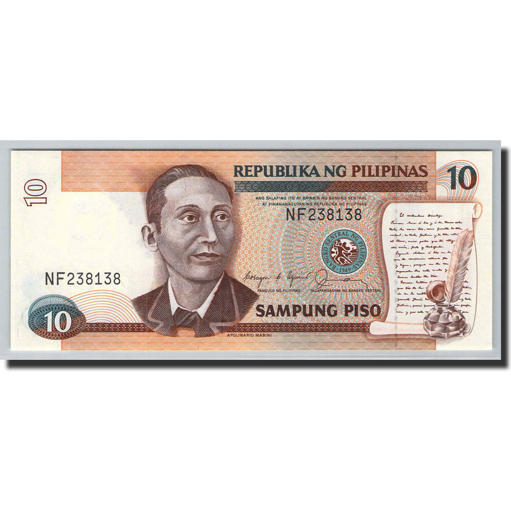 Banknote, Philippines, 10 Piso, 1985-1994, 1986, KM:169b, UNC(65-70)