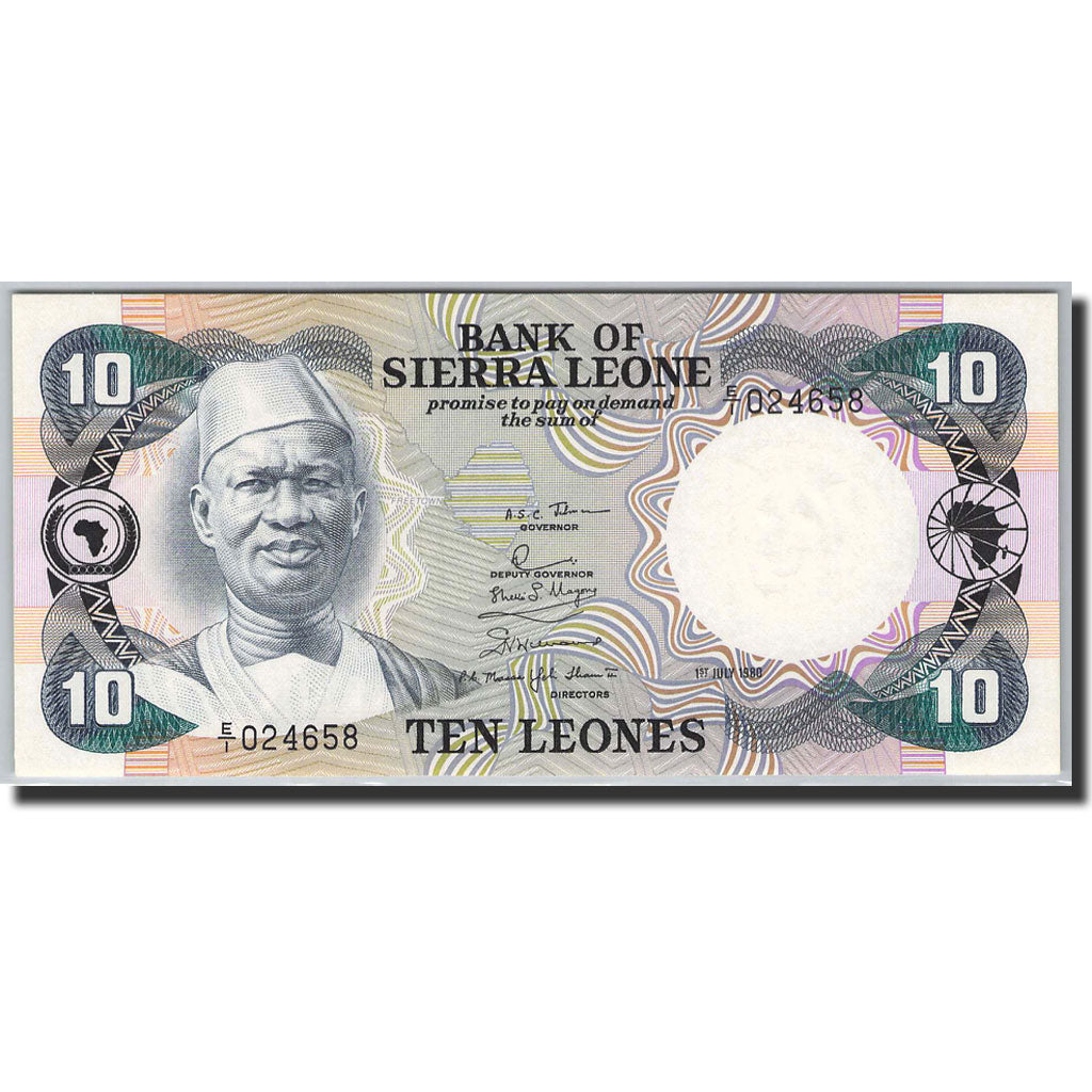 Sierra Leone, 10 Leones, 1980, 1980-07-01, KM:13, UNC(65-70)