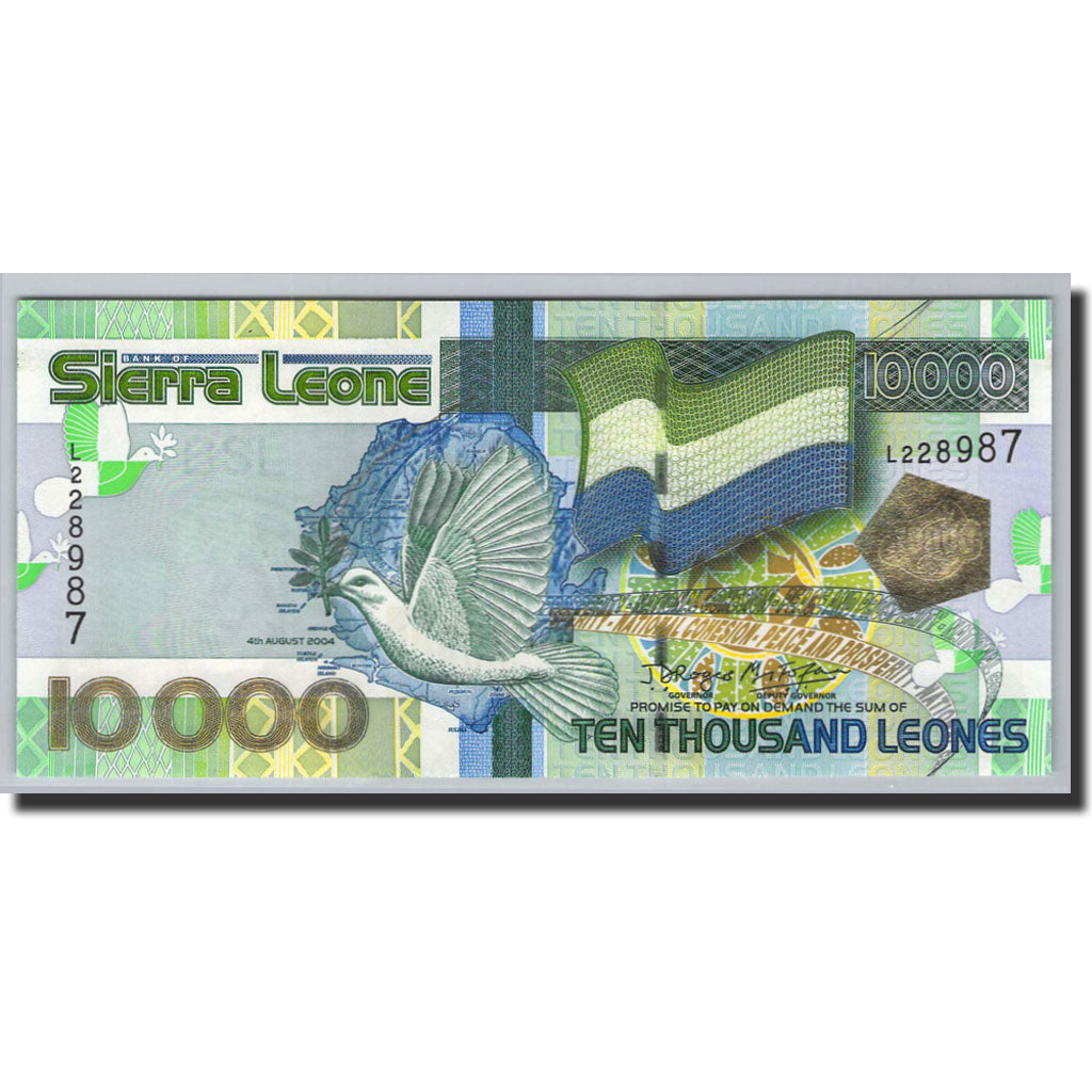 Banknote, Sierra Leone, 10,000 Leones, 2004, 2004-08-04, KM:29a, UNC(65-70)