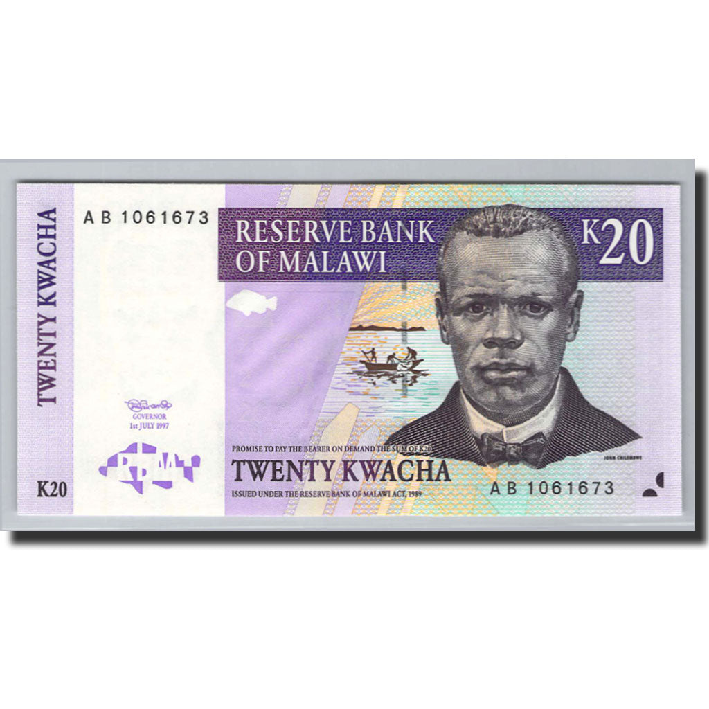 Banknote, Malawi, 20 Kwacha, 1997, 1997-07-01, KM:38a, UNC(65-70)