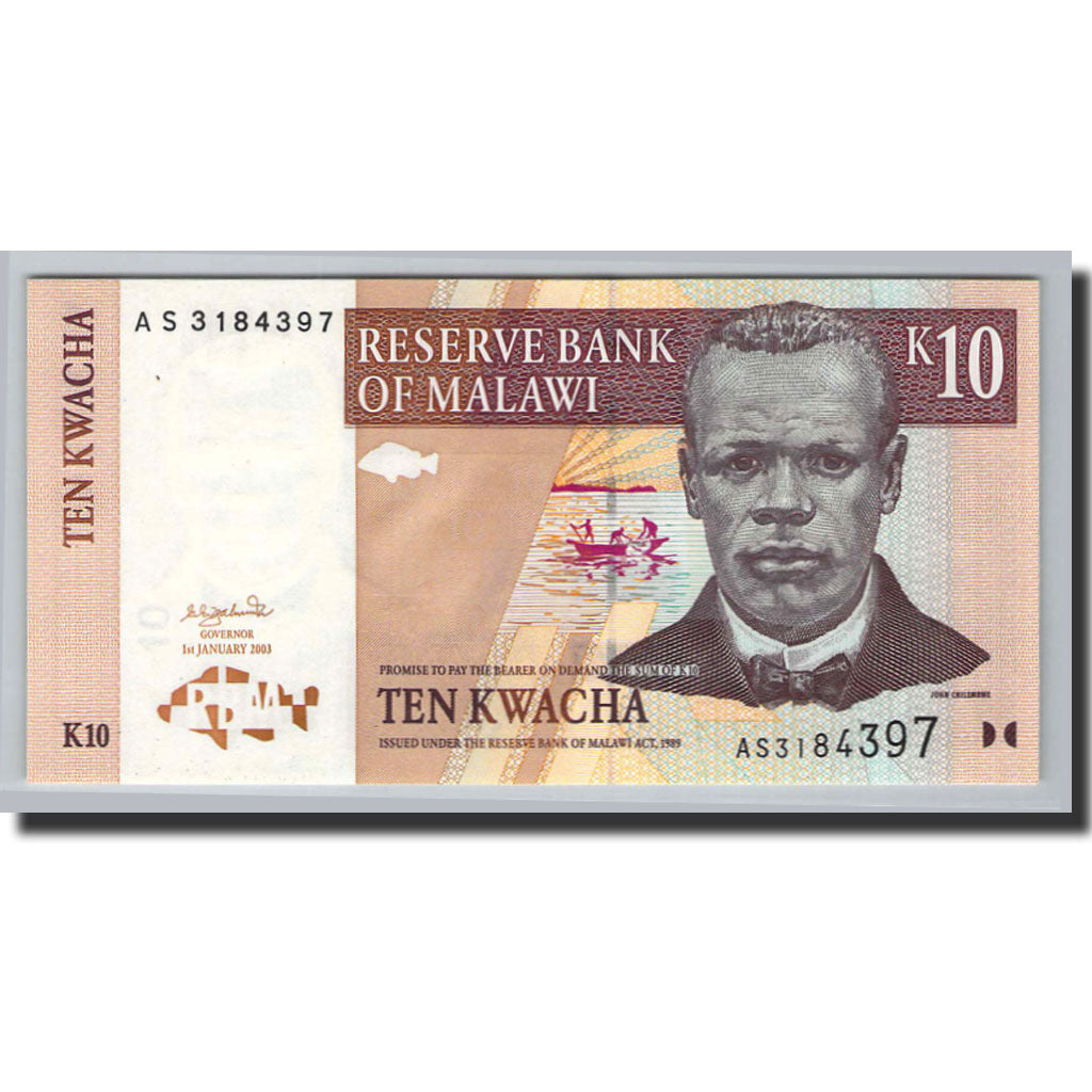 Malawi, 10 Kwacha, 2003, 2003-01-01, KM:43a, UNC(65-70)