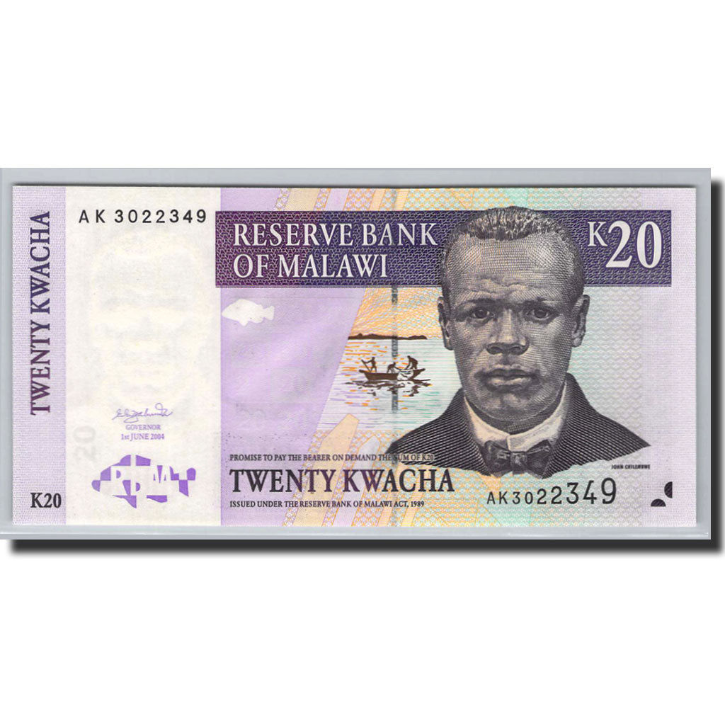 Banknote, Malawi, 20 Kwacha, 2004, 2004-06-01, KM:52a, UNC(65-70)
