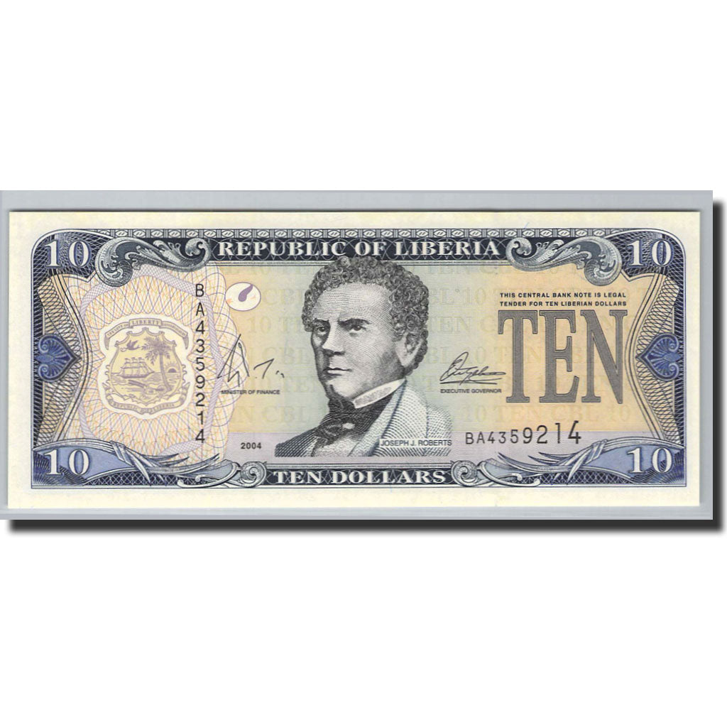 Banknote, Liberia, 10 Dollars, 2004, Undated (2004), KM:27b, UNC(65-70)
