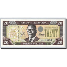 Billete, 20 Dollars, 2003, Liberia, KM:28a, Undated (2003), UNC