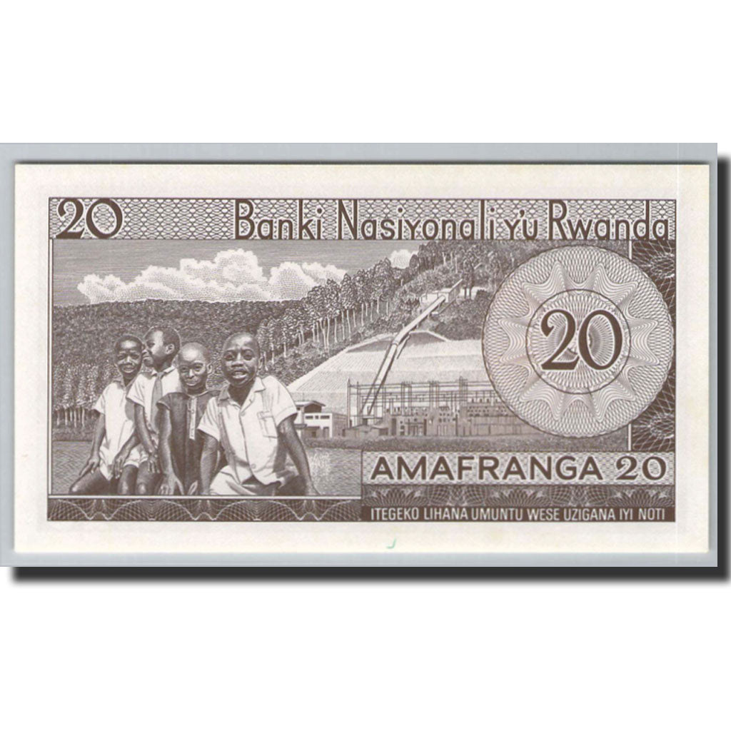 Banknote, Rwanda, 20 Francs, 1976, 1976-01-01, KM:6e, UNC(65-70)