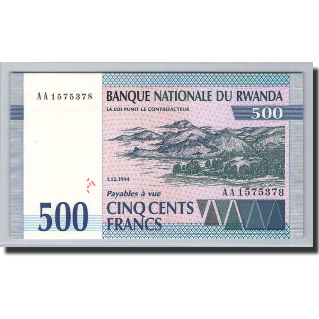 Banknote, Rwanda, 500 Francs, 1994, 1994-12-01, KM:23a, UNC(65-70)