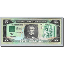Billet, Liberia, 5 Dollars, 1989, 1989-04-12, KM:19, NEUF