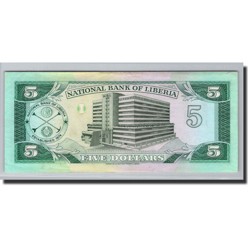 Banknote, Liberia, 5 Dollars, 1989, 1989-04-12, KM:19, UNC(65-70)