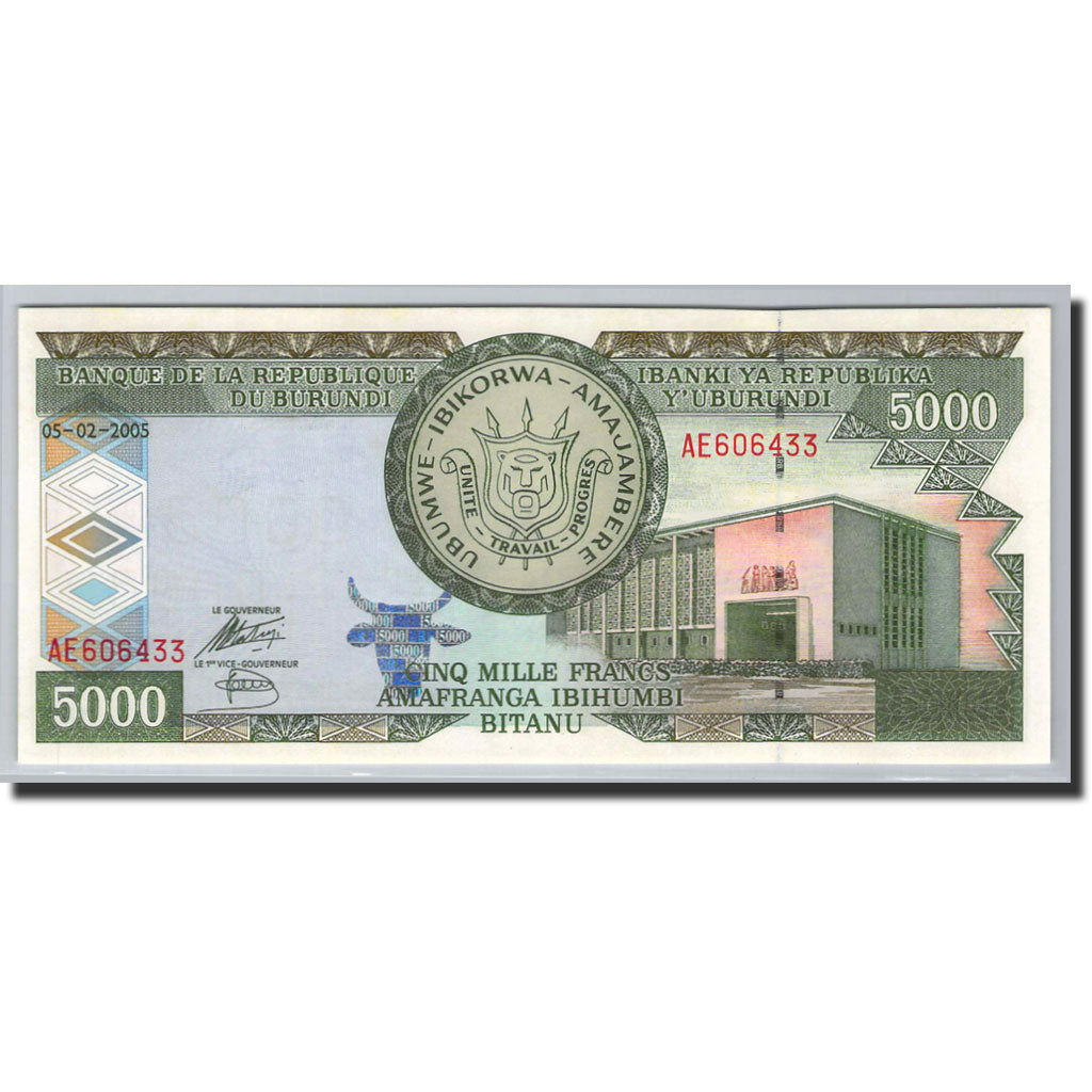 Banconote, Burundi, 5000 Francs, 2005, KM:42c, 2005-02-05, FDS