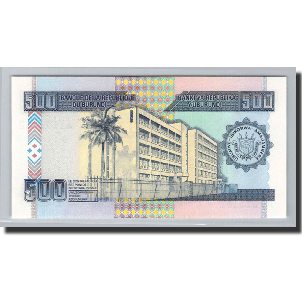 Banknote, Burundi, 500 Francs, 2009, 2009-05-01, KM:45a, UNC(65-70)